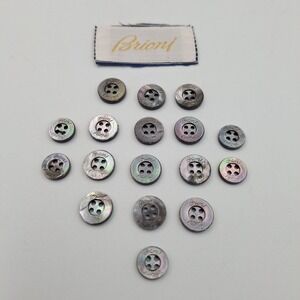 Brioni Set Of 17 Buttons‎ Replacement Shirt  12 Large 5 Small Gray